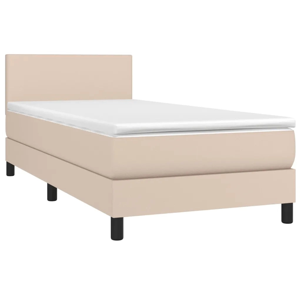 Giroletto Molle Materasso e LED Cappuccino 90x190 cm Similpelle cod mxl 62831