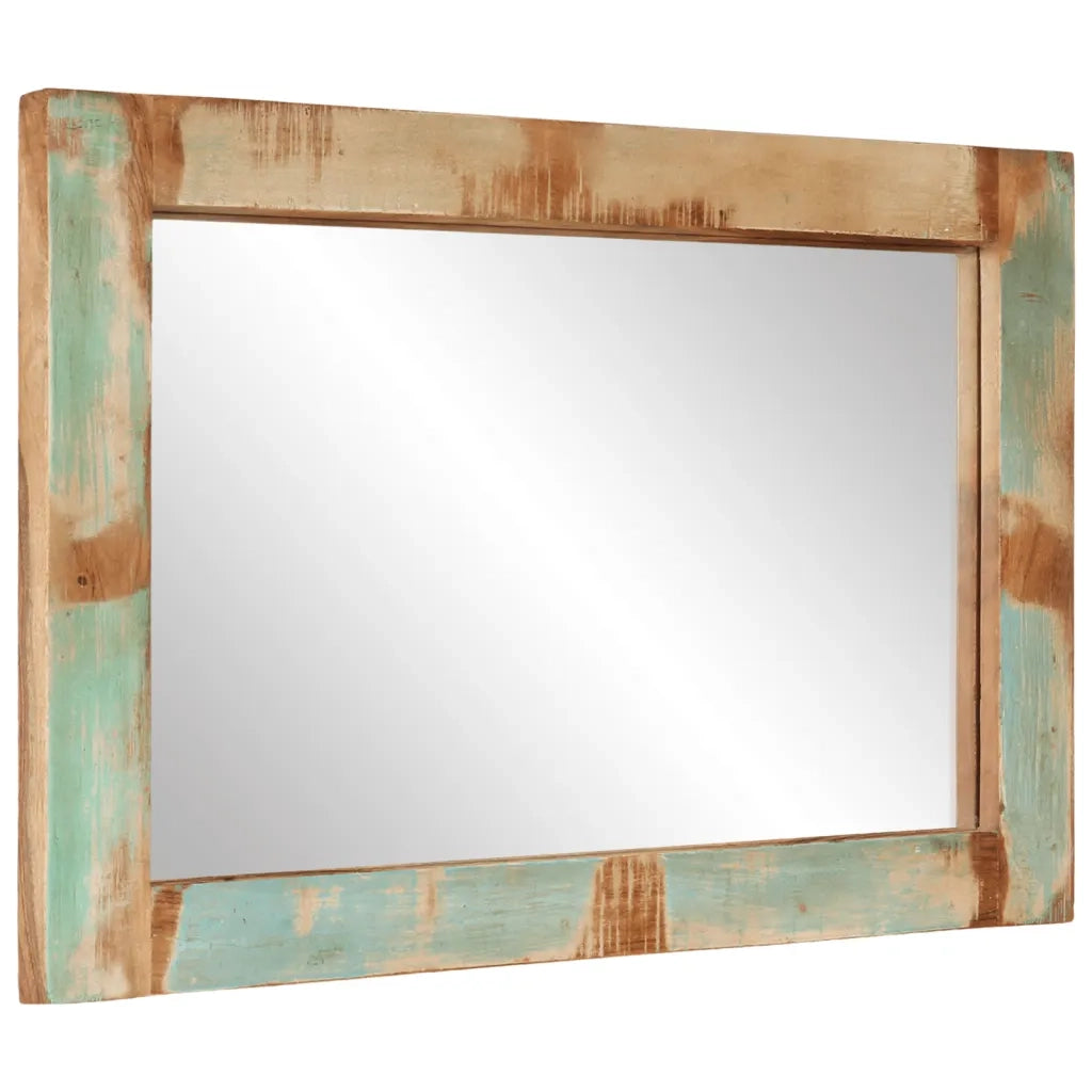 vidaXL Specchio 70x50 cm in Legno Massello di Recupero e Vetro