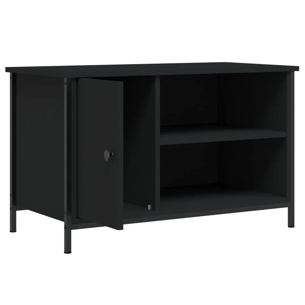 Mobile TV multimediale mensola TV credenza TV sala da pranzo soggiorno camera da letto 80 x 40 x 50 cm legno ingegnerizzato nero 02_0026319