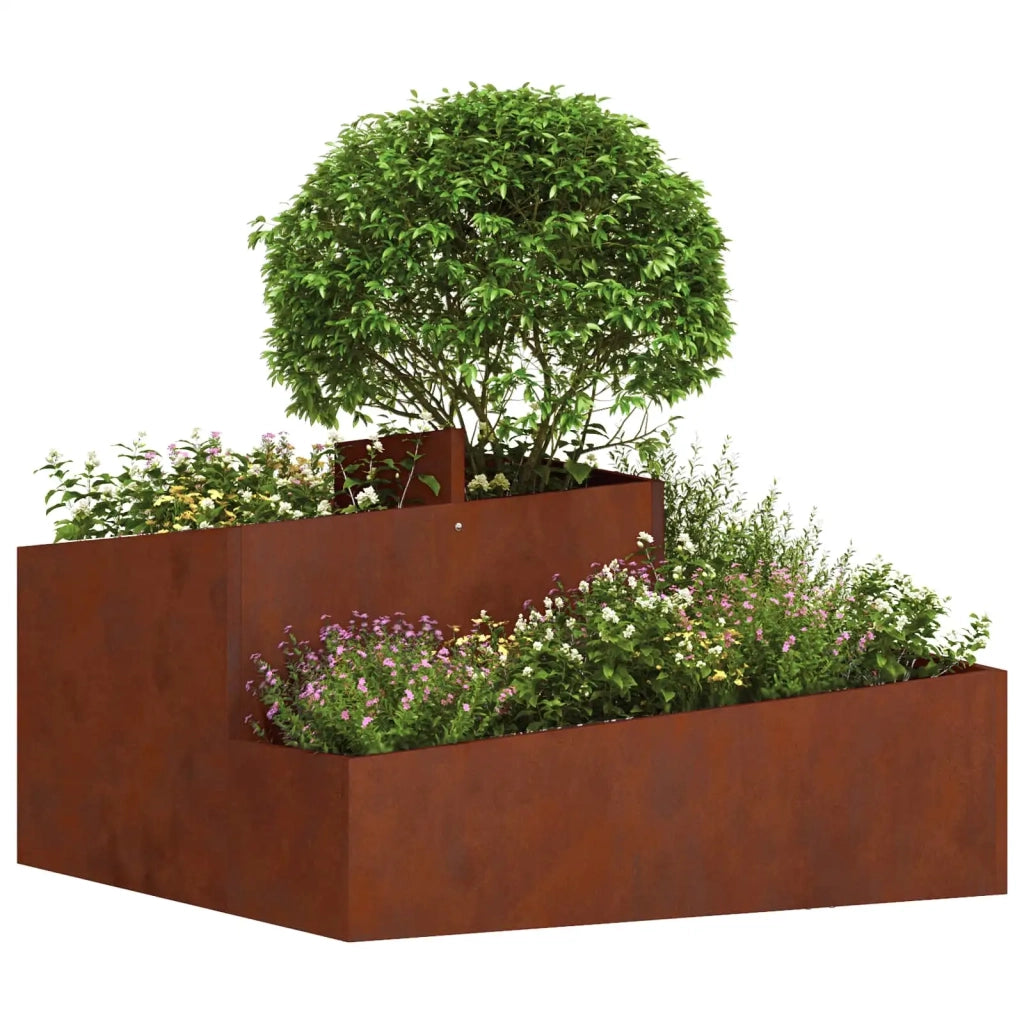Fioriere | Cassetta per fiori | Vaso da giardino Marrone 80 x 80 x 50 cm