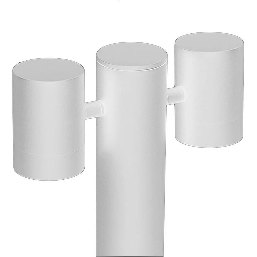 Trade Shop - Lampione Giardino Moderno Con Diffusori Orientabili Lampada Attaco Gu10 Ip44 539pb-b440 - Bianco
