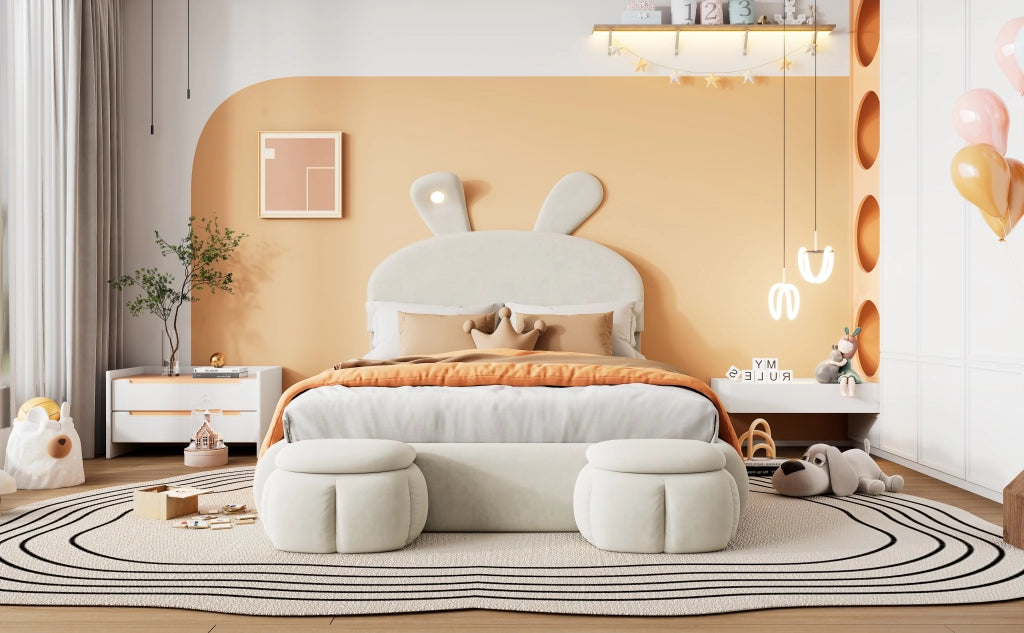 letto imbottito velluto beige 140x200 cm