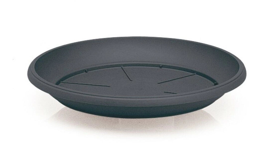 Piatto Sottovaso Similcotto Diametro 50 Cm Antracite Set 5 Pezzi - Arca