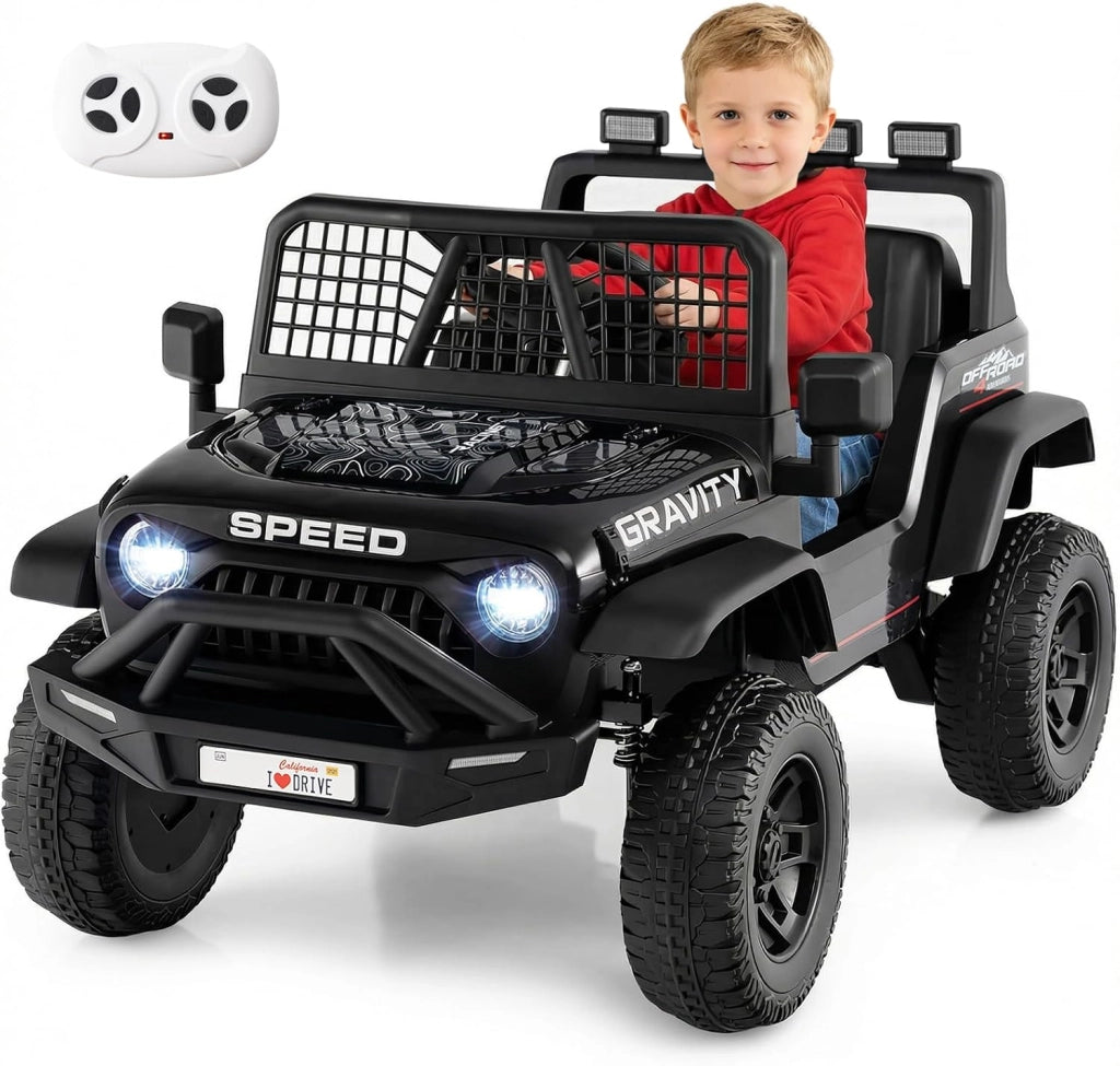 24V Macchina Eletrrica per Bambini, Auto Elettrica con Telecomando Genitori, Musica, Clacson, Fari LED e Sospensioni a Molla, 1,6-4,1 km/h, 3 Anni+ (Bianco)