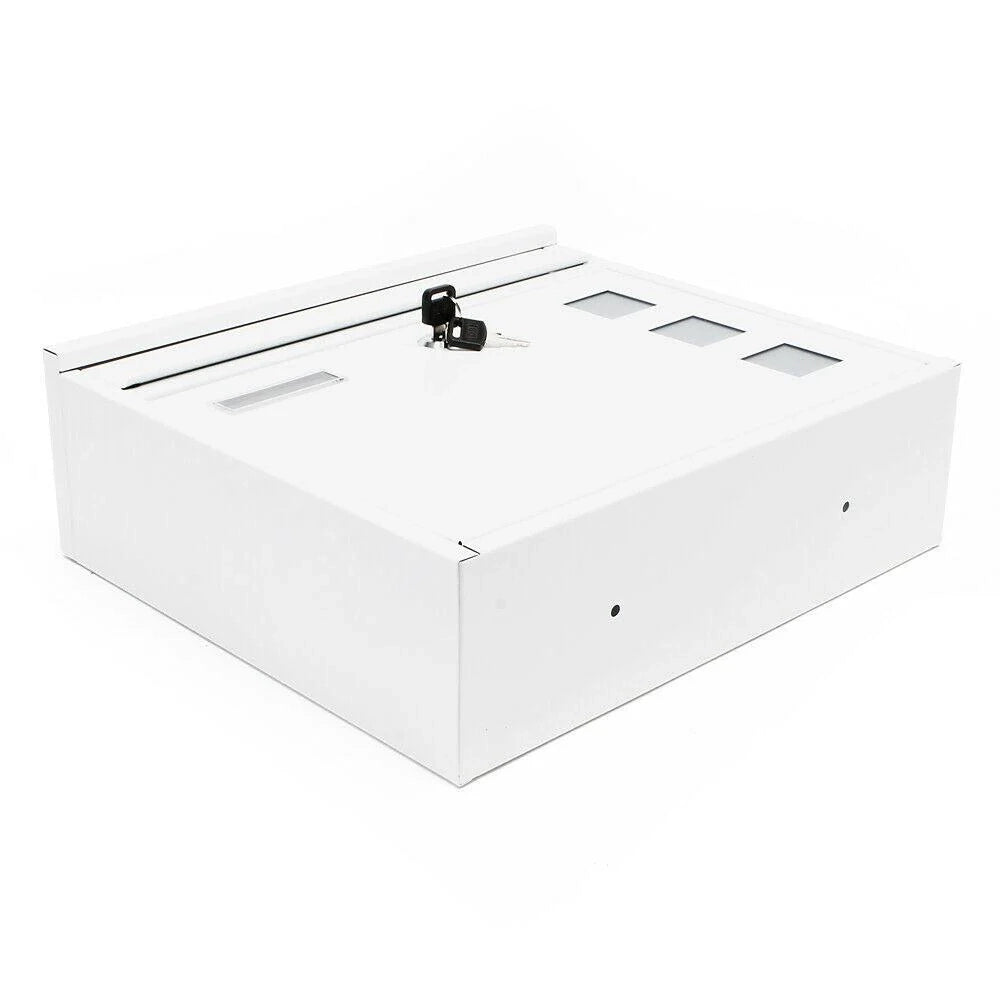 Cassetta postale da parete di design con chiavi 36 x 32 x 11,5 cm bianco 16_0000104