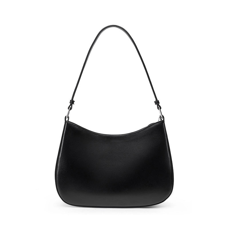 Borsa a tracolla da donna in vera pelle, colore nero.