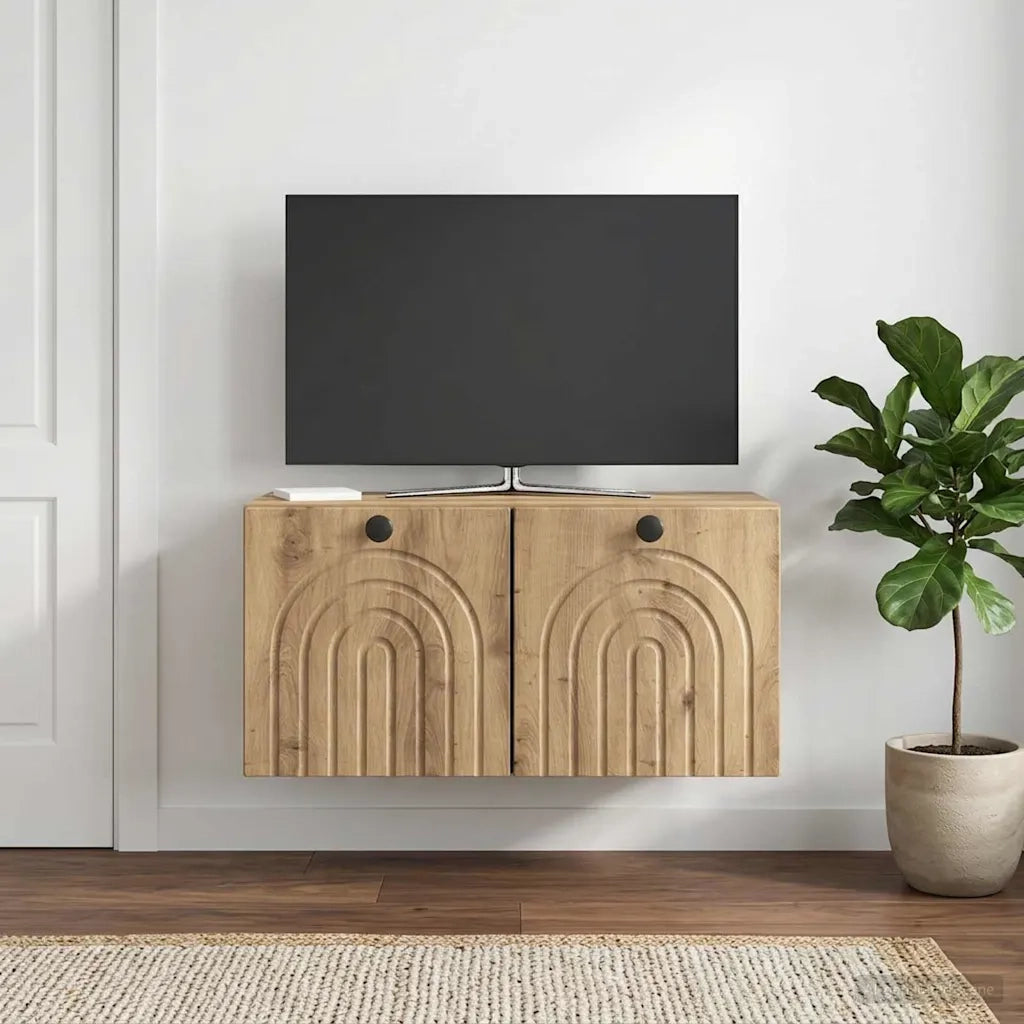 Mobile Porta TV da Muro Rovere Artigianale 59,5 x 31 x 30 cm 898204
