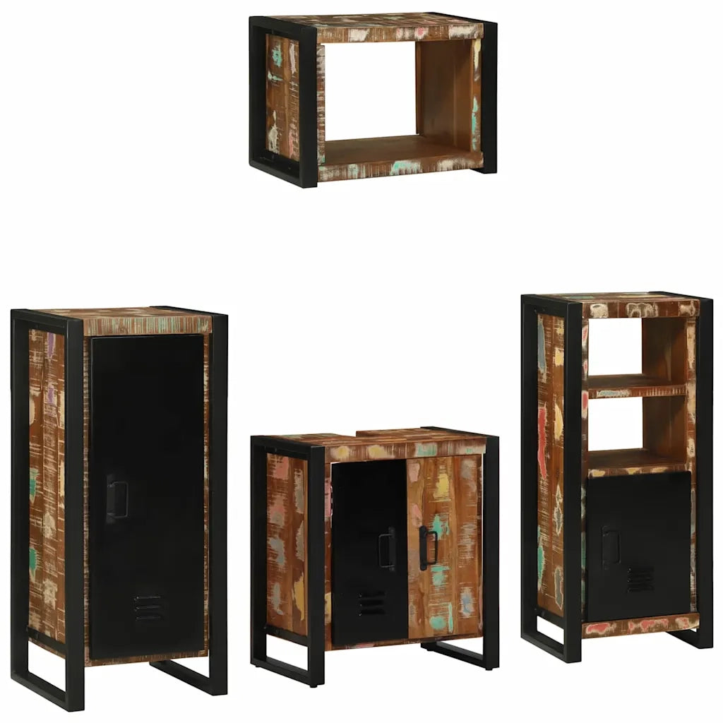 Set di mobili per il bagno 4 pcs Legno Recuperato Massello 3305677