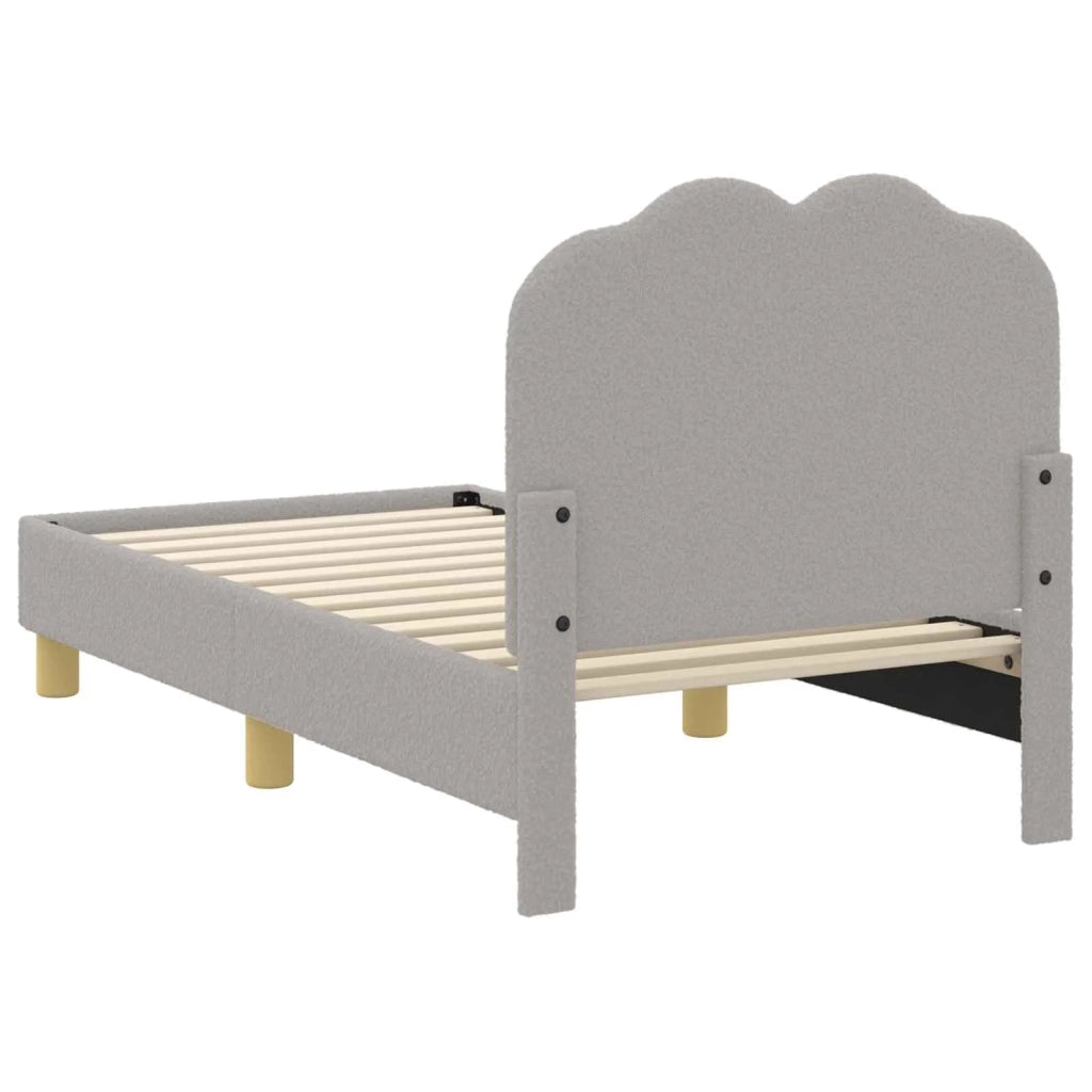 Struttura letto per bambini con testata-Giroletto per bambini Grigio Chiaro Boucl¨¦