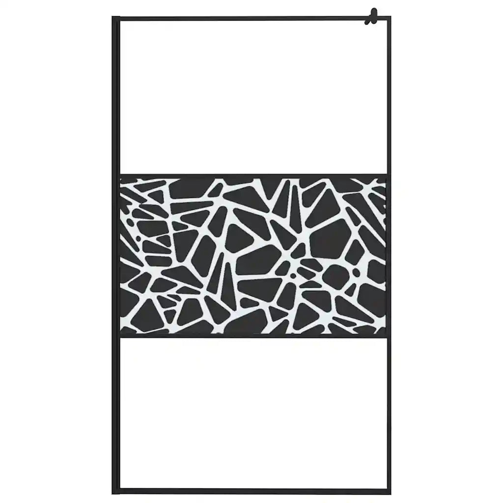 Parete Doccia Walk in 115x195 cm Vetro ESG e Design Pietre Nero CFW5546882