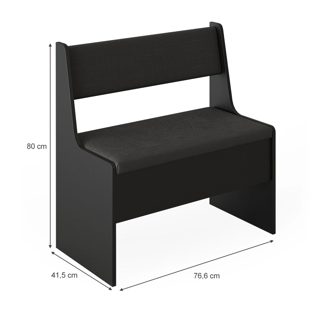 Vicco Panca ad angolo Nero 41.5 x 76.6 cm