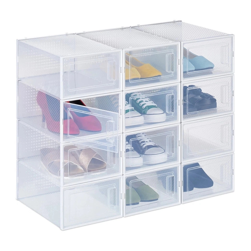Trade Shop - Box Contenitore Per Scarpe Calzature Scatola Portascarpe 33.4x23x14.5cm Trasparente 87646 -