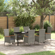 Set da Pranzo per Giardino con cuscino 7 pcs Grigio 3379434