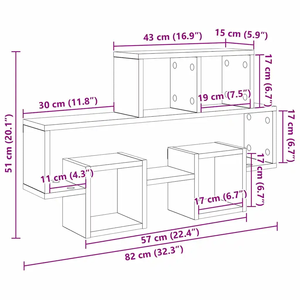 Scaffale da parete Legno vecchio 82 x 15 x 51 cm 875182