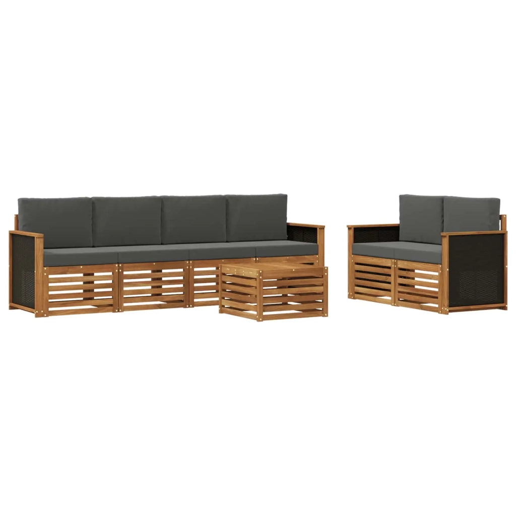 Set di divani da esterno 7 pz Naturale e Antracite 3384043