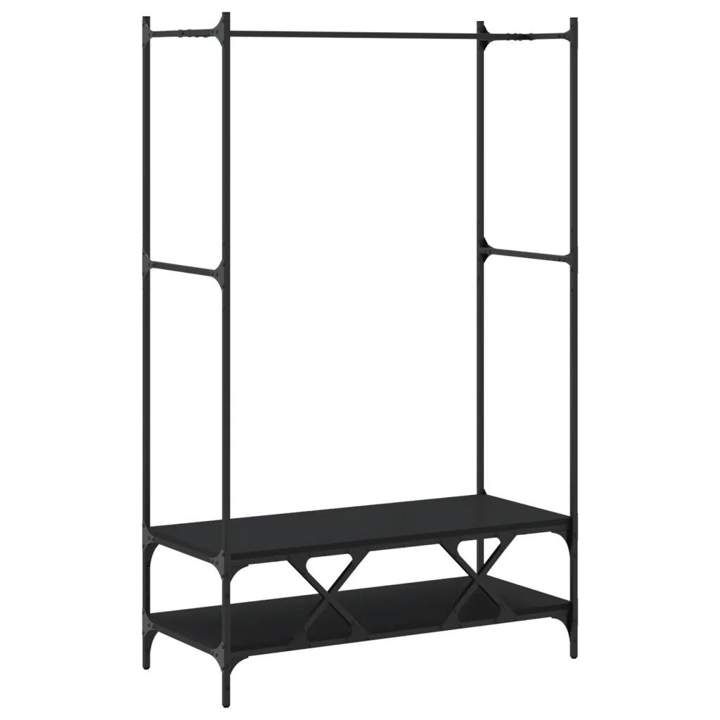 Appendiabiti con Scaffali Nero in Legno Multistrato CFW3042431