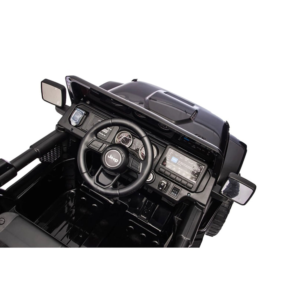 Macchina Elettrica per Bambini Jeep Wrangler Rubicon 12V con Telecomando Nero