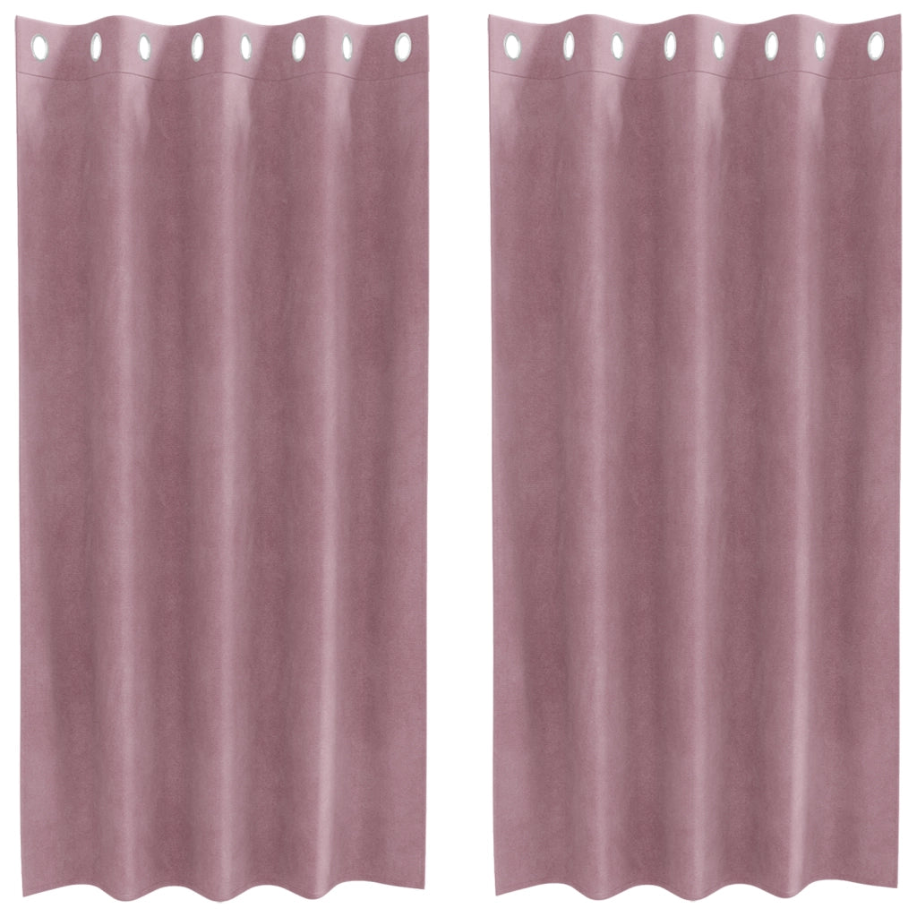 Tende oscuranti  con occhielli 2 pezzi Rosa scuro in velluto
