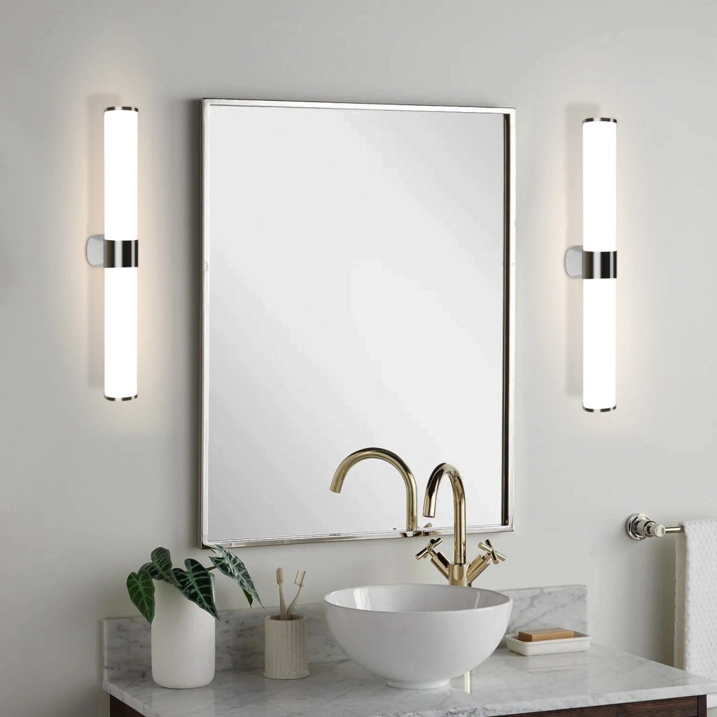ZMH Lampada da specchio per bagno 8W Moderna 40 cm cromata per camera da letto IP44