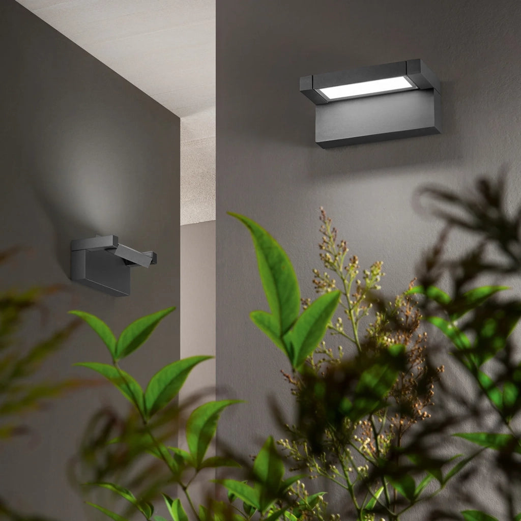 Applique Esterno Moderna Display Alluminio Antrcite Led 20W Cct Ip65