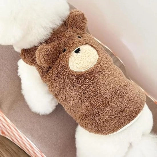 Pantaloni per piccoli e medi cani e gatti - Cappotto di lana soffice per cuccioli - Abbigliamento caldo per meteo freddo - Khaki - Taglia S