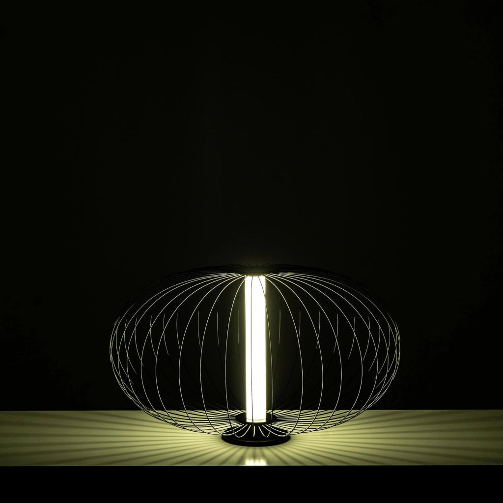 Lampada da Tavolo a LED 50x50xH29 cm in Acciaio e Metallo Mizar Nero