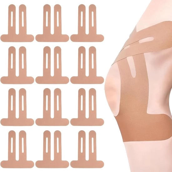 Tape per Kinesiologia - Duurzaam - Pre-confezionato - Idrorepellente - Supporta il Dolore - 22 x 25 cm - Nastro Sport