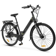 ARGENTO OMEGA (AR-BI-220013) CITY E-BIKE (BLACK) - BICICLETTA ELETTRICA - RUOTE 28" - MOTORE BAFANG 250W 36V - BATTERIA  36V 10.4AH INTEGRATA - TELAIO IN ALLUMINIO - FORCELLA AMMORTIZZATA - AUTONOMIA FINO AD 70KM