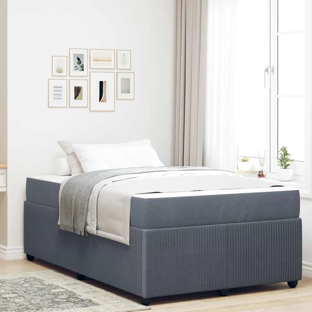 Struttura del letto Grigio scuro 120 x 200 cm Tessuto