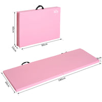 Tappetino Ginnastica Pieghevole 180x60x5 cm Materassino Fitness in PU Rosa