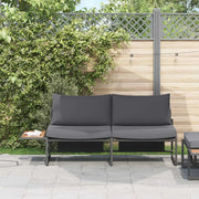 Divano da giardino Antracite 200,5 x 70 x 85,5 cm Acciaio 42007549