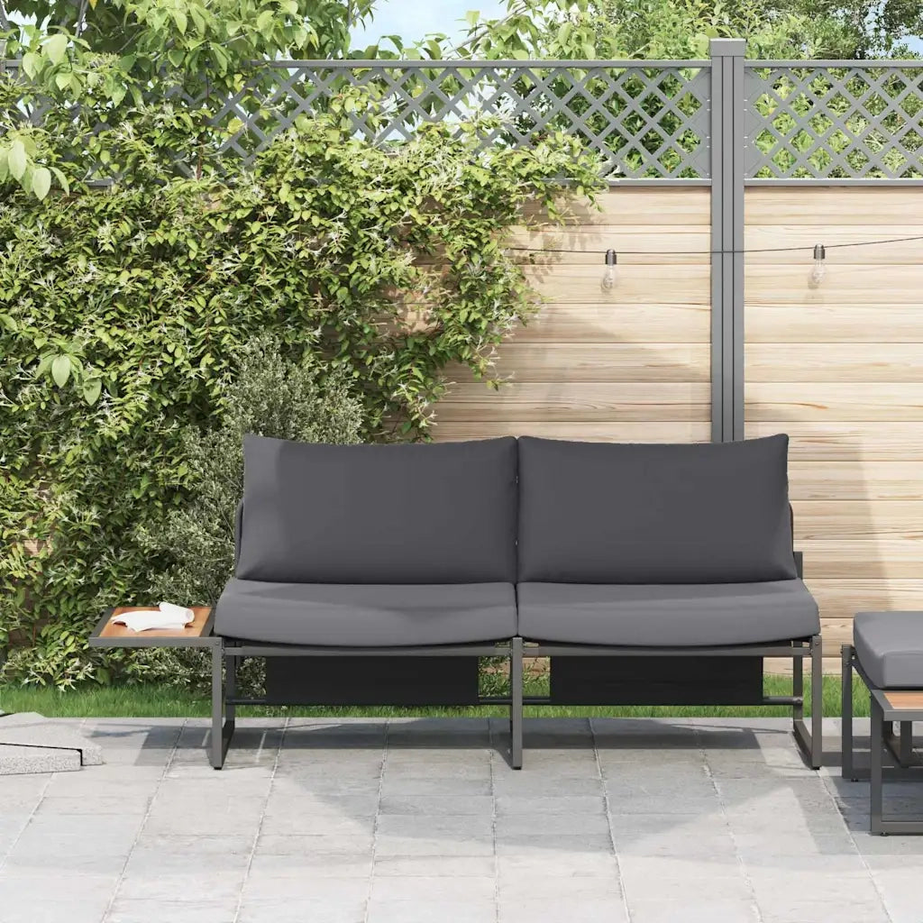 Divano da giardino Antracite 200,5 x 70 x 85,5 cm Acciaio 42007549