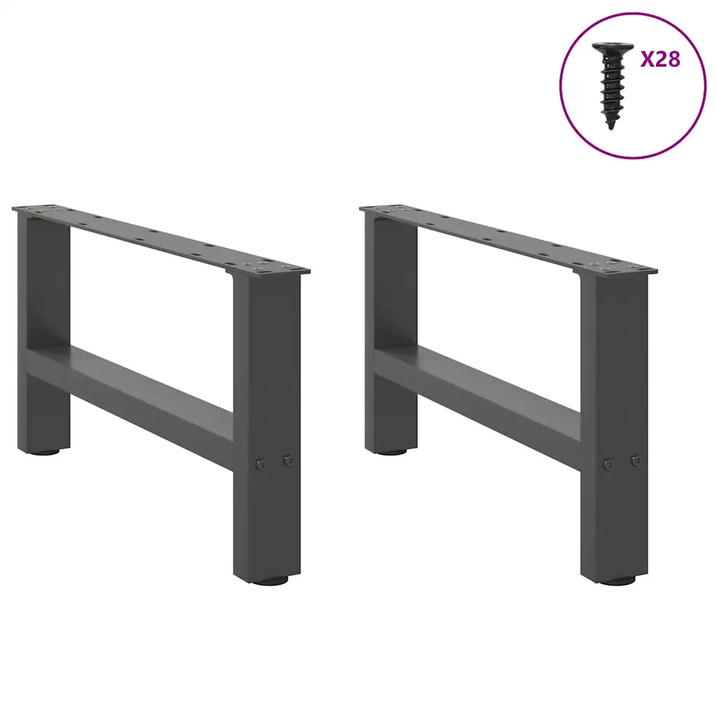 Gambe per Tavolino da Caffè Antracite 2 pz 70x(30-31) cm Acciaio 4013270