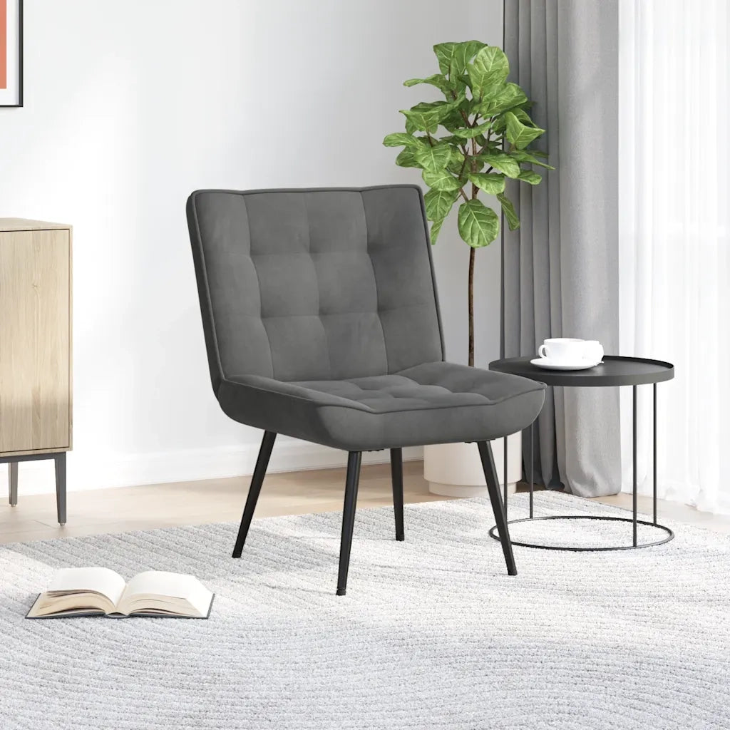 Sedia Relax 64x74x84 cm Grigio Scuro in Velluto CFW8264890