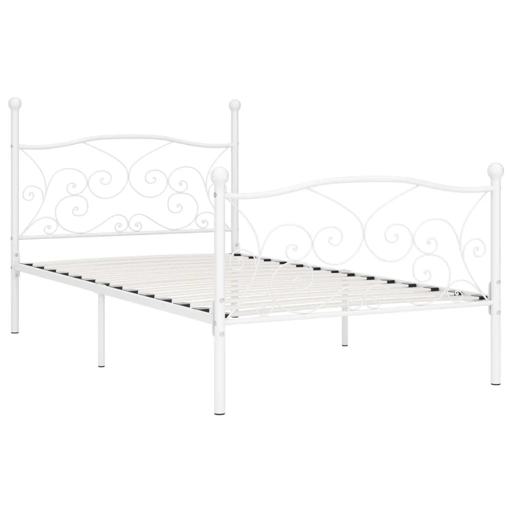 Giroletto Base con Doghe-Struttura Letto Bianco in Metallo 90x200 cm