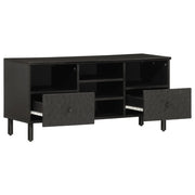 Mobile Porta TV Nero 100x33x46 cm in Legno Massello di Mango 356837