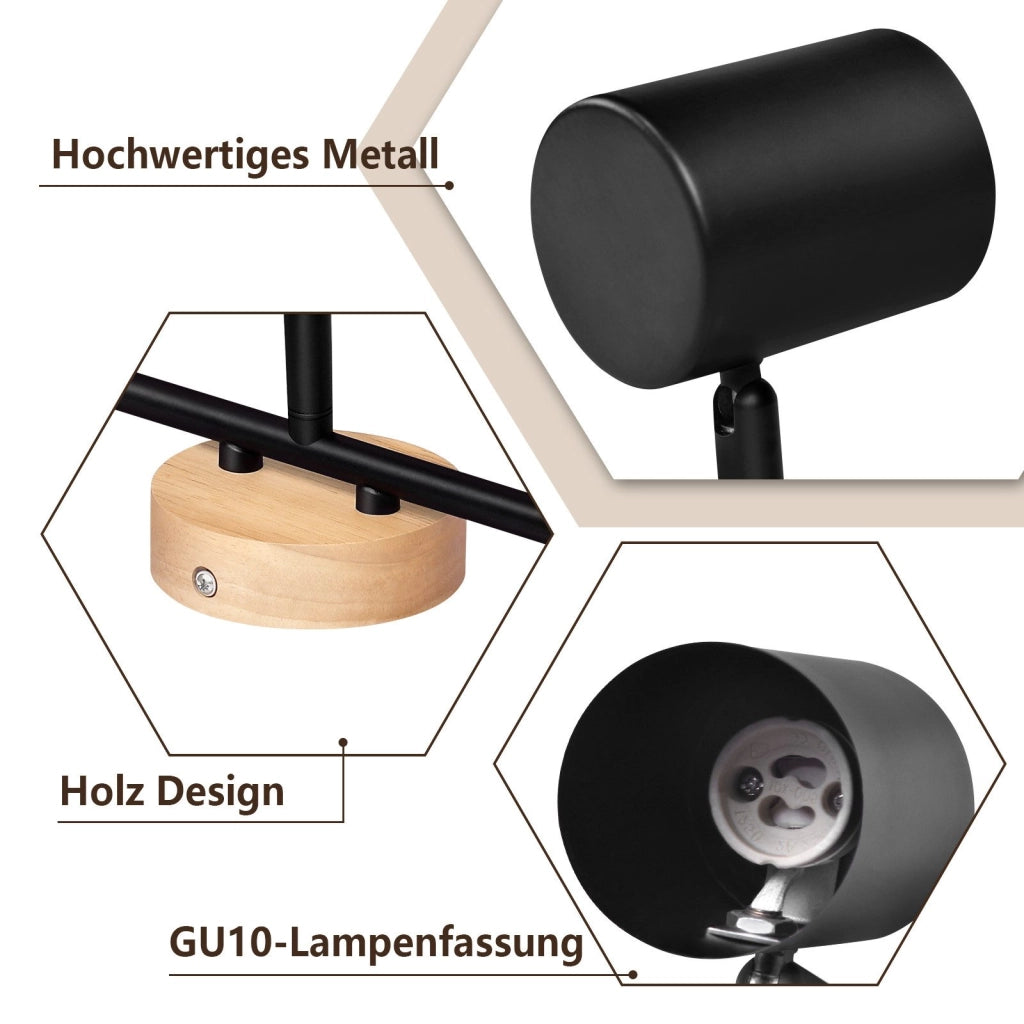 ZMH Faretto da soffitto a 3 luci GU10 Lampada da soffitto Faretto per soggiorno