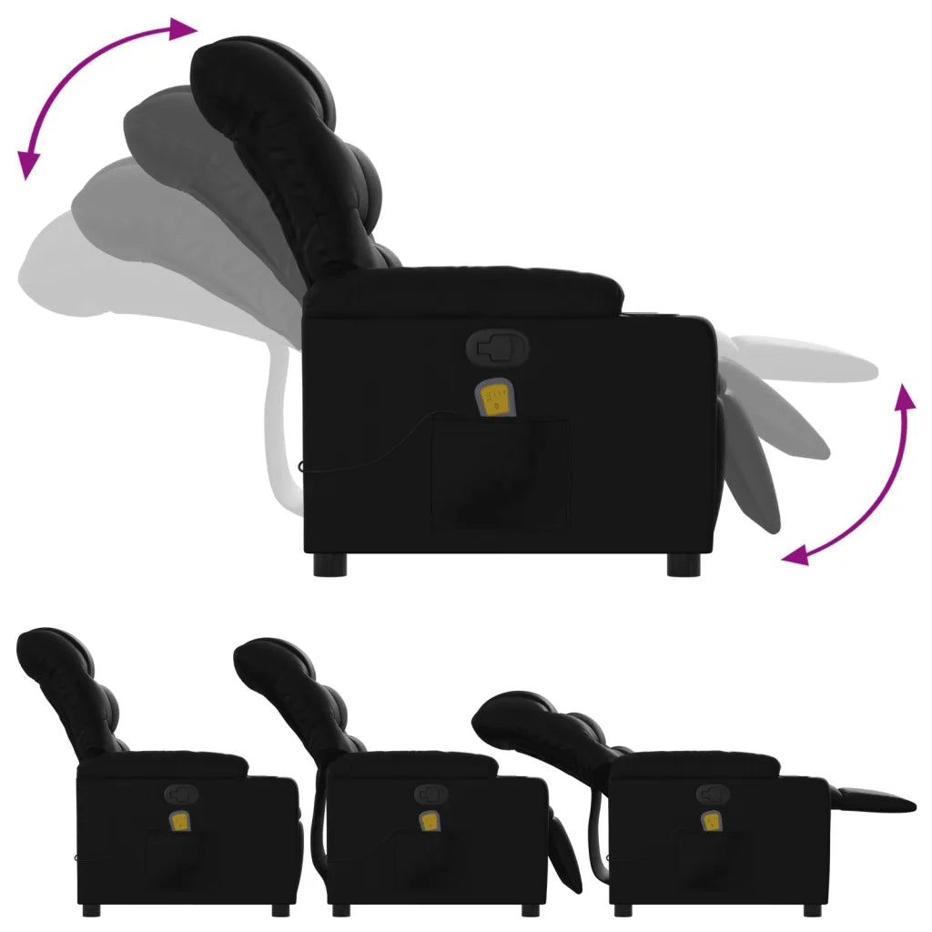 Poltrona reclinabile massaggiante in Similpelle Nera 3206847