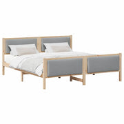 Letto matrimoniale | Letto per adulti | Struttura del letto Grigio chiaro 200 x 200 cm Tessuto