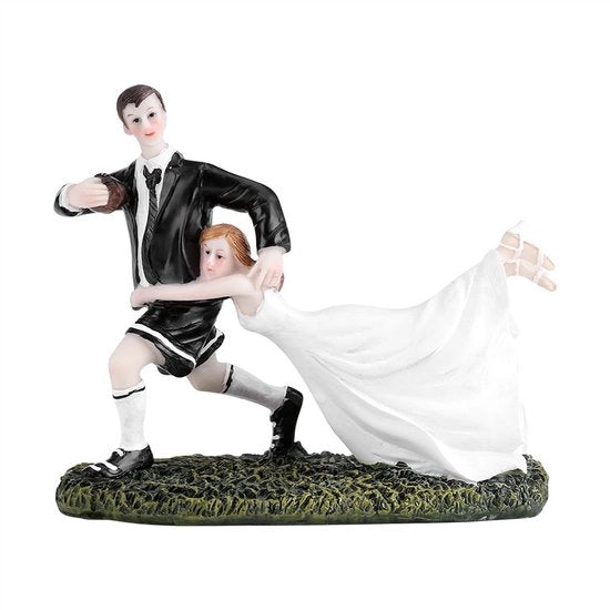 Figura di rugby romantico sposo - decorazione di torta - decorazione di casa - souvenir - ornamento per auto - San Valentino - cappello per torta