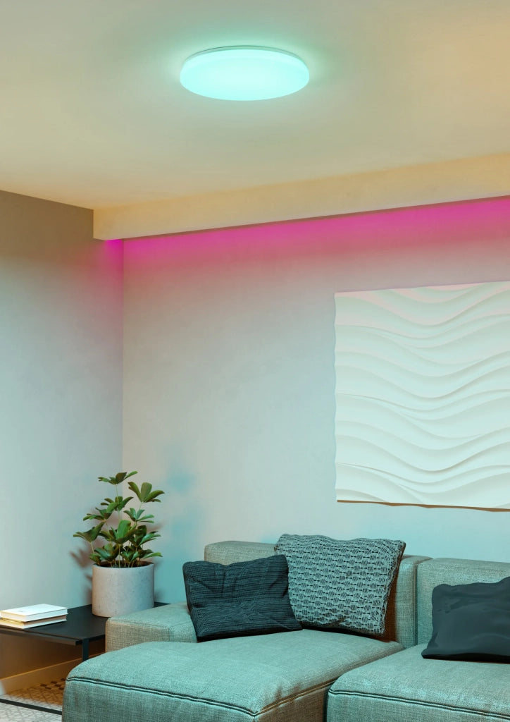 Plafoniera Moderna Frania-Z Acciaio Bianco Plastica Cristallo Led 24W Ip20
