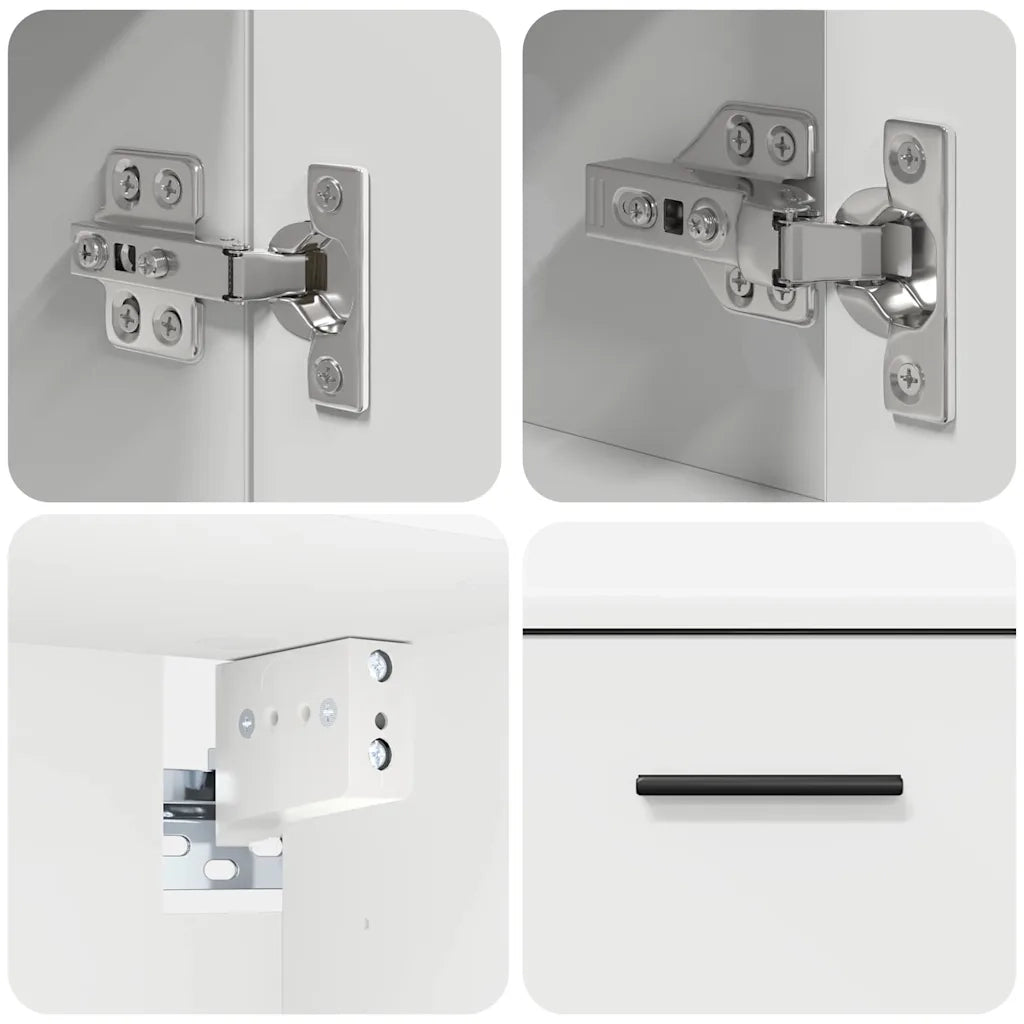 Set di mobili per il bagno con cassetto con porta 2 pcs Bianco 3393013