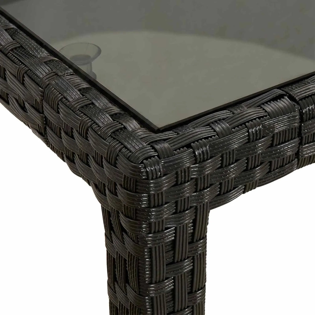 Tavolo da Giardino Nero 150 x 90 x 75 cm polyrattan 362540