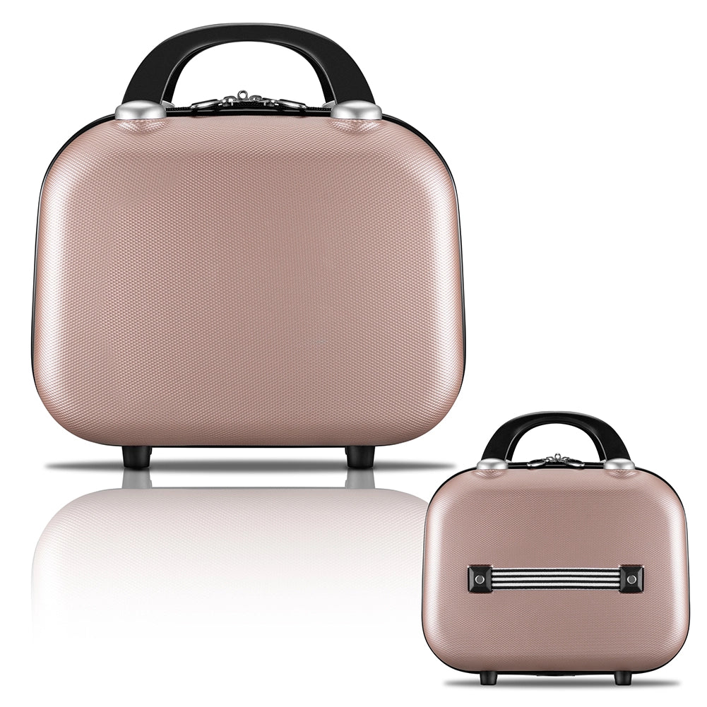 Set 3+1 Valigie Rigide Abs Trolley Easy Roll con Beauty Case e Lucchetto Rosa