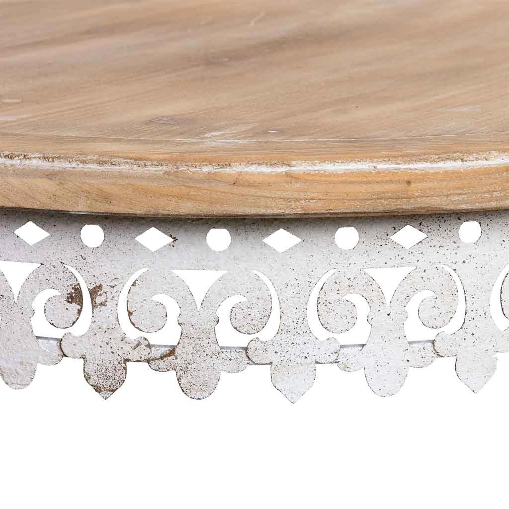 Tavolo rotondo in legno e metallo finitura invecchiata 75x75x80h cm