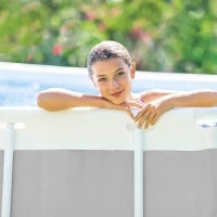 26788NP - Piscina Prisma Metal Frame 400X200X100 Cm Con Pompa Filtro E Scaletta