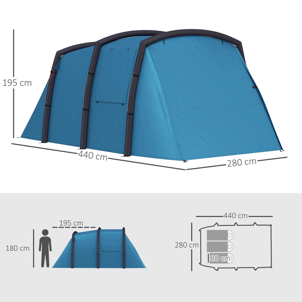 Tenda da Campeggio Inflabile ¨C zephmum ¨C Blu, per 3-6 Persone, con Vestibolo