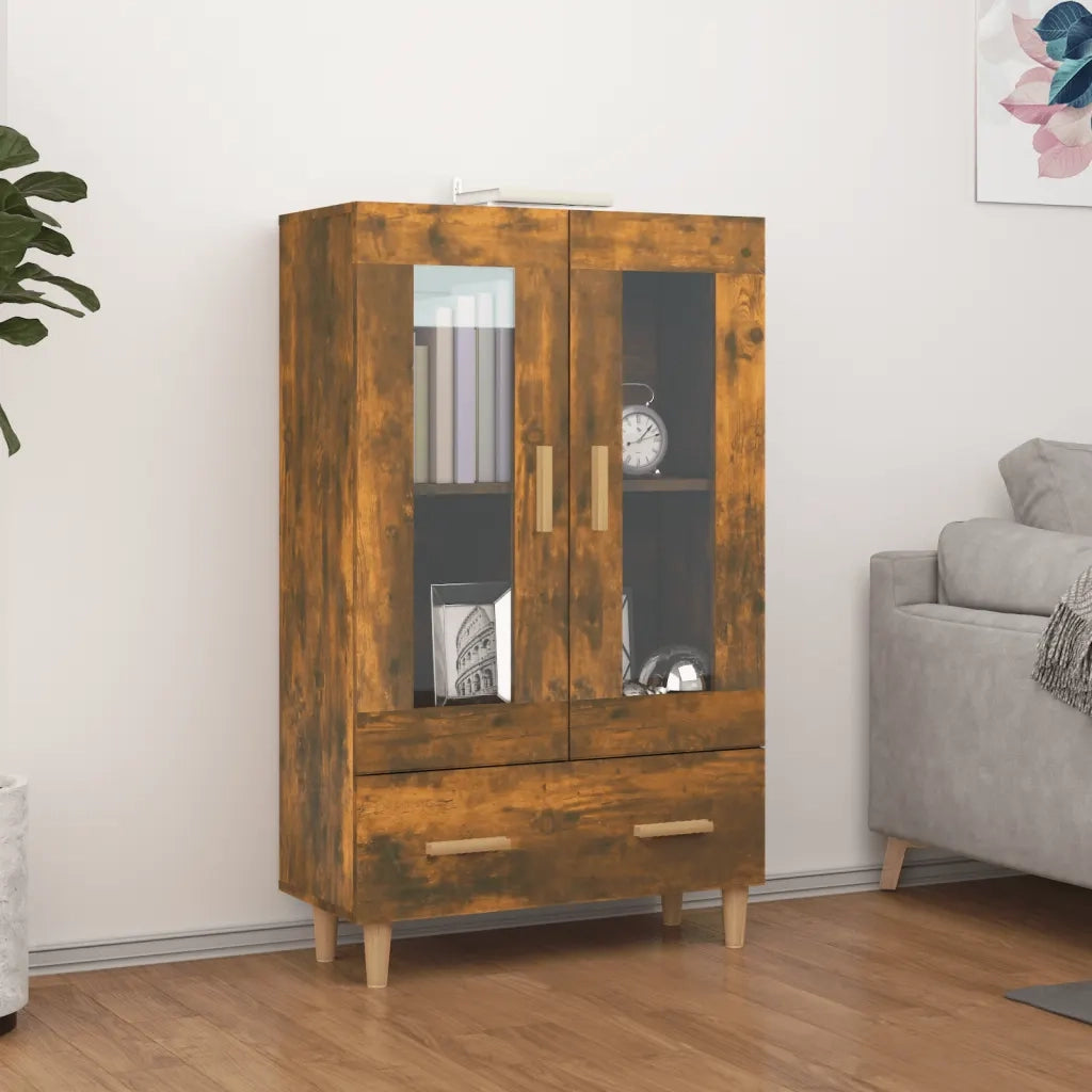 Credenza | Madia | Buffet da pranzo | Armadio da pranzo Rovere Fumo 70x31x115 cm in Legno Multistrato