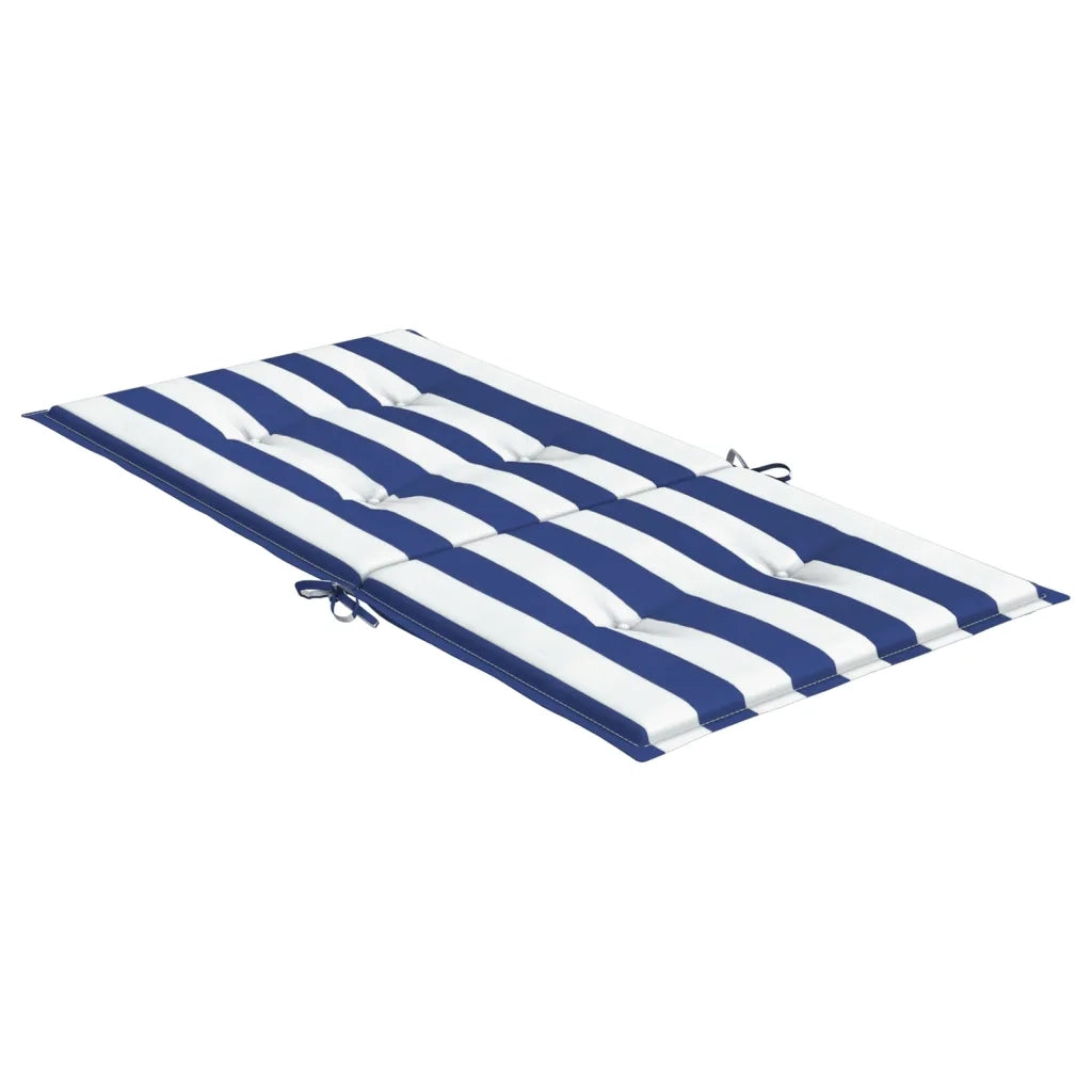Cuscini Sedia Schienale Basso 6pz Strisce Bianche e Blu Tessuto 361321