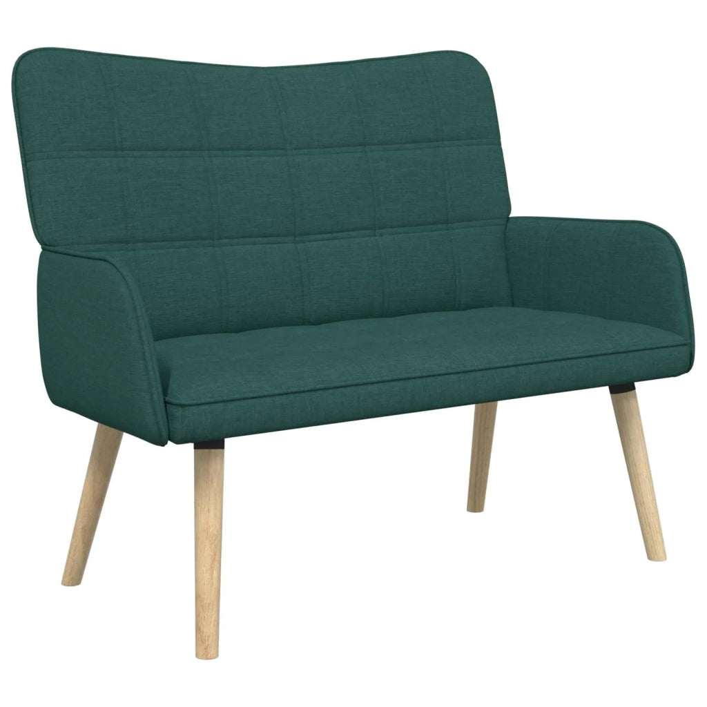 Sofa a Due Posti Verde Scuro 115 x 61 x 87 cm Tessuto